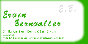 ervin bernvaller business card